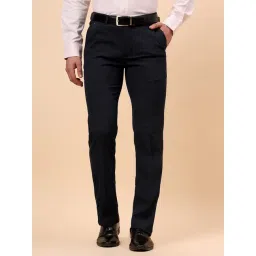 Cantabil Navy Blue Solid Trousers-picture-26