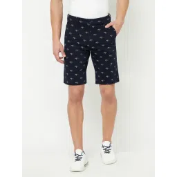Cantabil Navy Cotton Regular Fit Printed Shorts-picture-23