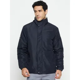 Cantabil Navy Regular Fit Hooded Jacket-picture-36