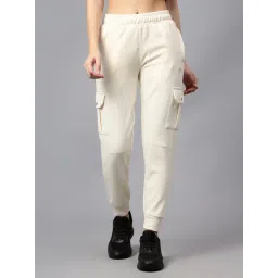 Cantabil Off White Cotton Blend Regular Fit Mid Rise Joggers-picture-16