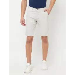 Cantabil Off White Cotton Regular Fit Shorts-picture-39