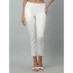 Cantabil Off White Cotton Straight Fit Pants-picture-14