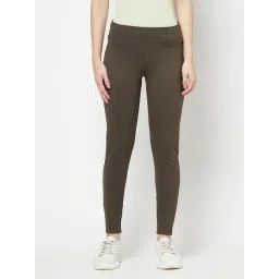 Cantabil Olive Regular Fit Mid Rise Jeggings-picture-29