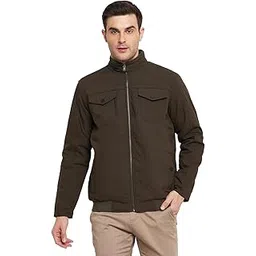 cantabil Olive Solid Full Sleeves Mock Collar Regular Fit Men Casual Jacket | Casual Winter Jackets for Men | Mens Jackets for Winter Wear (P_MJKT00176_OLIVE)-picture-12