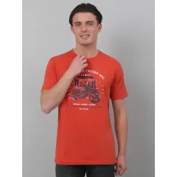 Cantabil Orange Regular Fit Printed T-Shirt-picture-36
