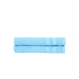 Cantabil Pack Of 2 Solid Blue 400 GSM Cotton Hand Towels-picture-32