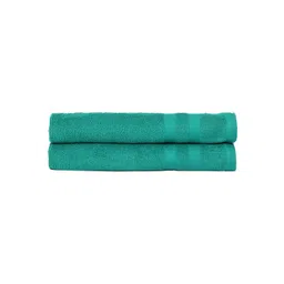 Cantabil Pack Of 2 Solid Green 400 GSM Cotton Hand Towels-picture-15