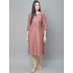 Cantabil Pink Cotton Floral Print Kurta-picture-29