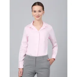 Cantabil Pink Cotton Regular Fit Shirt-picture-16