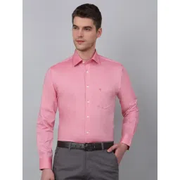 Cantabil Pink Cotton Regular Fit Texture Shirt-picture-35