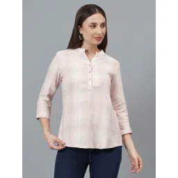 Cantabil Pink Regular Fit Checks Top-picture-30