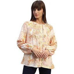 cantabil Printed Full Sleeve Round Neck Casual Top for Women | Casual Top for Women (P_LTOP00073)-picture-21