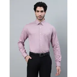 Cantabil Red Cotton Regular fit Self Shirt-picture-12