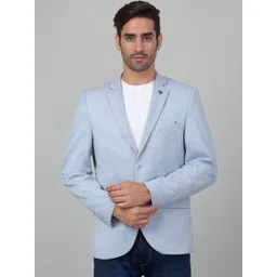 Cantabil Self Design Notched Lapel Collar Single-Breasted Slim Fit Casual Blazer-picture-23