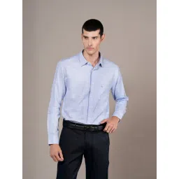 Cantabil Sky Blue Cotton Regular Fit Checks Shirt-picture-25