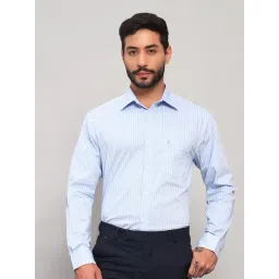 Cantabil Sky Blue Regular Fit Checks Shirt-picture-11