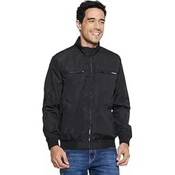 cantabil Solid Full Sleeves Mock Collar Regular Fit Full Zipper Men Casual Jacket | Casual Winter Jackets for Men | Mens Jackets for Winter Wear (P_MJKT00156_BLACK)-picture-39