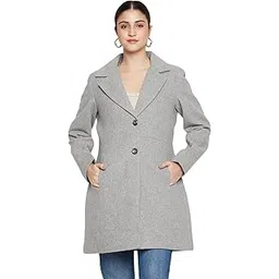 cantabil Solid Full Sleeves Regular Fit Women Casual Notch Lapel Long Coat | Casual Winter Long Coat for Women | Ladies Long Coat for Winter Wear (P_LLOC00031_GREY)-picture-26
