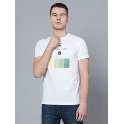 Cantabil White Cotton Regular Fit Printed T-Shirt-picture-16