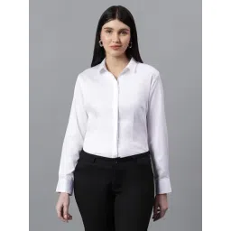 Cantabil White Cotton Solid Formal Shirt-picture-19