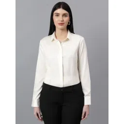 Cantabil White Cotton Solid Formal Shirt-picture-30