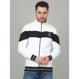 Cantabil White Regular Fit Color Block Sweatshirt-picture-15