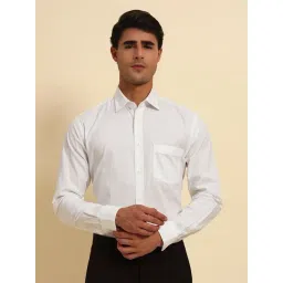 Cantabil White Regular Fit Self Design Formal Shirt-picture-24
