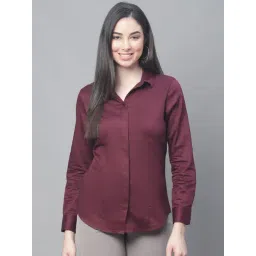 Cantabil Wine Cotton Regular Fit Shirt-picture-11