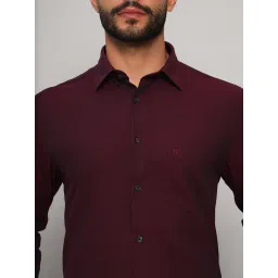 Cantabil Wine Cotton Regular Fit Shirt image 5