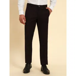 Cantabil Wine Regular Fit Checked Formal Trousers-picture-15