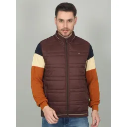Cantabil Wine Regular Fit Color Block Jacket-picture-20