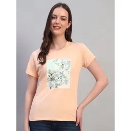 Cantabil Women Floral Print Placement Slim Fit T-shirt-picture-39