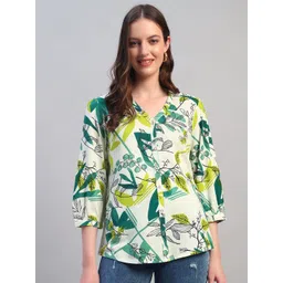 Cantabil Women Floral Print V-Neck Top-picture-34