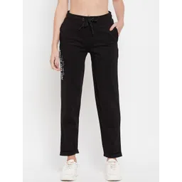 cantabil Women Printed Black Track Pants-picture-13