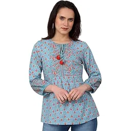 cantabil Women Printed Round Neck 3/4th Sleeves Casual Tunic l Casual Tunic for Women (P_LTNC00084)-picture-46