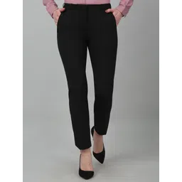 cantabil Women Regular Fit Black Lycra Blend Trousers-picture-14