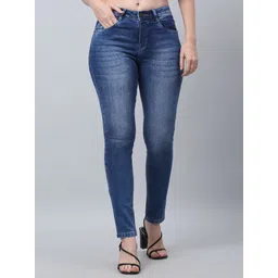 cantabil Women Slim Mid Rise Dark Blue Jeans-picture-12