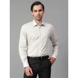 Cantabil Yellow Cotton Regular Fit Checks Shirt-picture-11