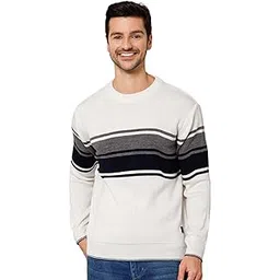 Striped Round Neck Full Sleeves Regular Fit Men Casual Sweater | Casual Winter Sweater for Men | Mens Sweater for Winter Wear (P_MSWT00070)-image-6