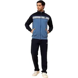 Track Suit for Men | Winter Wear Mock Collar with Full Zipper Upper Poly Cotton Fabric Colour Block Pattern-image-33