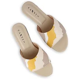 canvi - take change to make change CANVI Stylish | Fancy | Comfortable Women Slides Casual Open Toe Slippers Slip On Sandals for Indoor Outdoor Platform Cool Cat Comfort Home Beach Non Slip Sandal-picture-10
