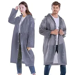 capichino EVA Waterproof Rain Coat Hooded Outdoor Water Resistant Suit Portable Men and Women (Pack of 1) (Universal, Grey)-picture-14