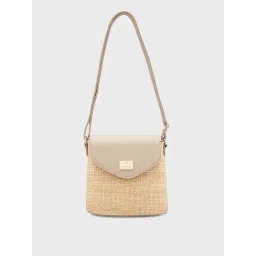 Caprese Beige Textured Large Sling Handbag-picture-43