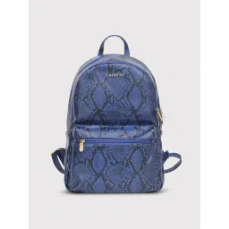 Caprese Blue Faux Leather Medium Backpack-picture-40