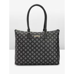 Caprese Brand Logo Print Structured Shoulder Bag-picture-22