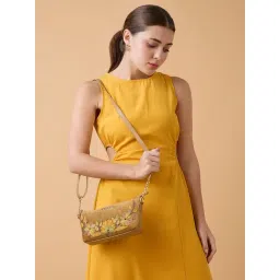 Caprese Brown Embroidered Sling Handbag-picture-29