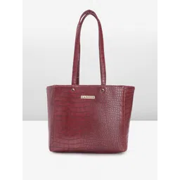 Caprese Crocodile Textured Leather Structured Shoulder Bag-picture-10