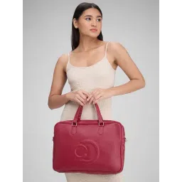 Caprese DORA Maroon Faux Leather Large Laptop Messenger Bag-picture-20