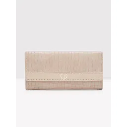 Caprese Dorrita Beige Textured Tri-Fold Wallet-picture-18