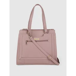 Caprese Dusty Pink Leather Structured Shoulder Bag-picture-15